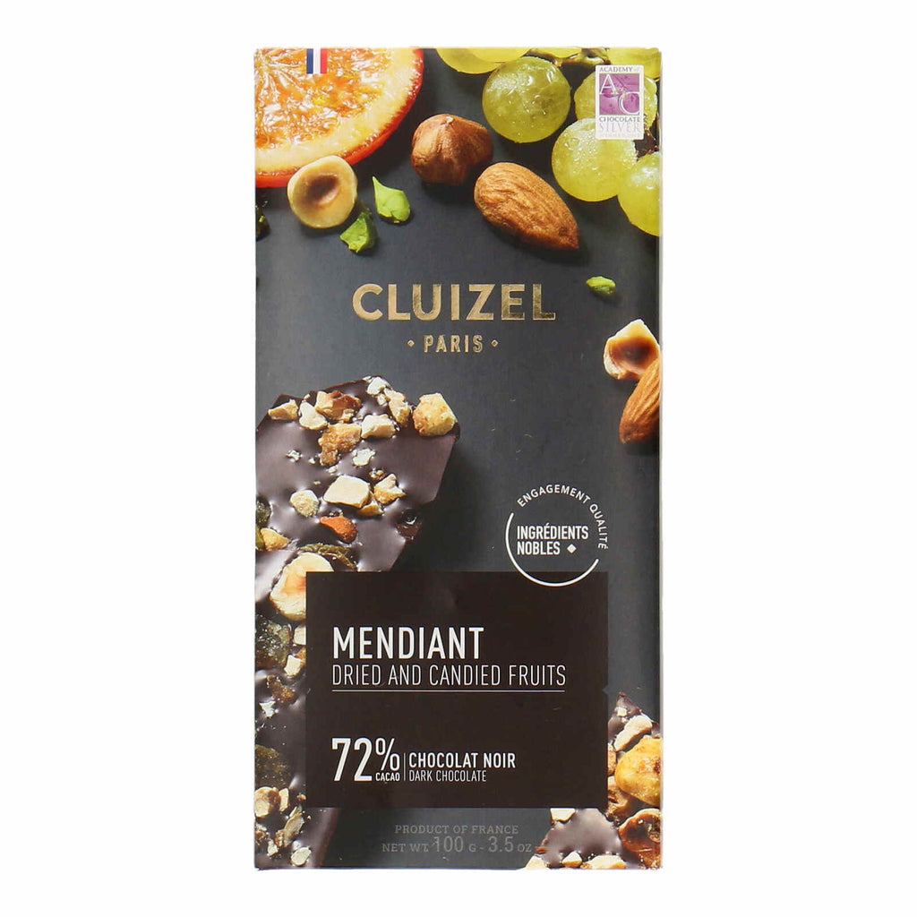 Cluizel Tablet Mendiant Dark Chocolate 72%, 100gm