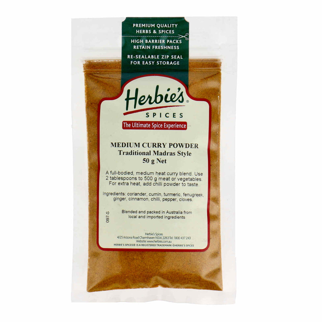 Herbies Curry Powder Medium (Madras Style), 50gm