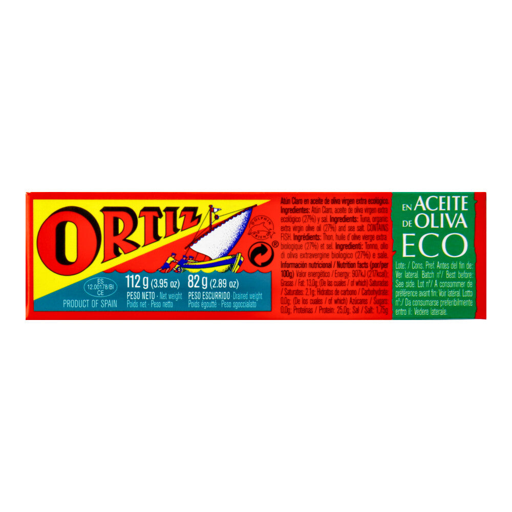 Conservas Ortiz Yellowfin Tuna In Organic Extra Virgin Olive Oil, 112gm