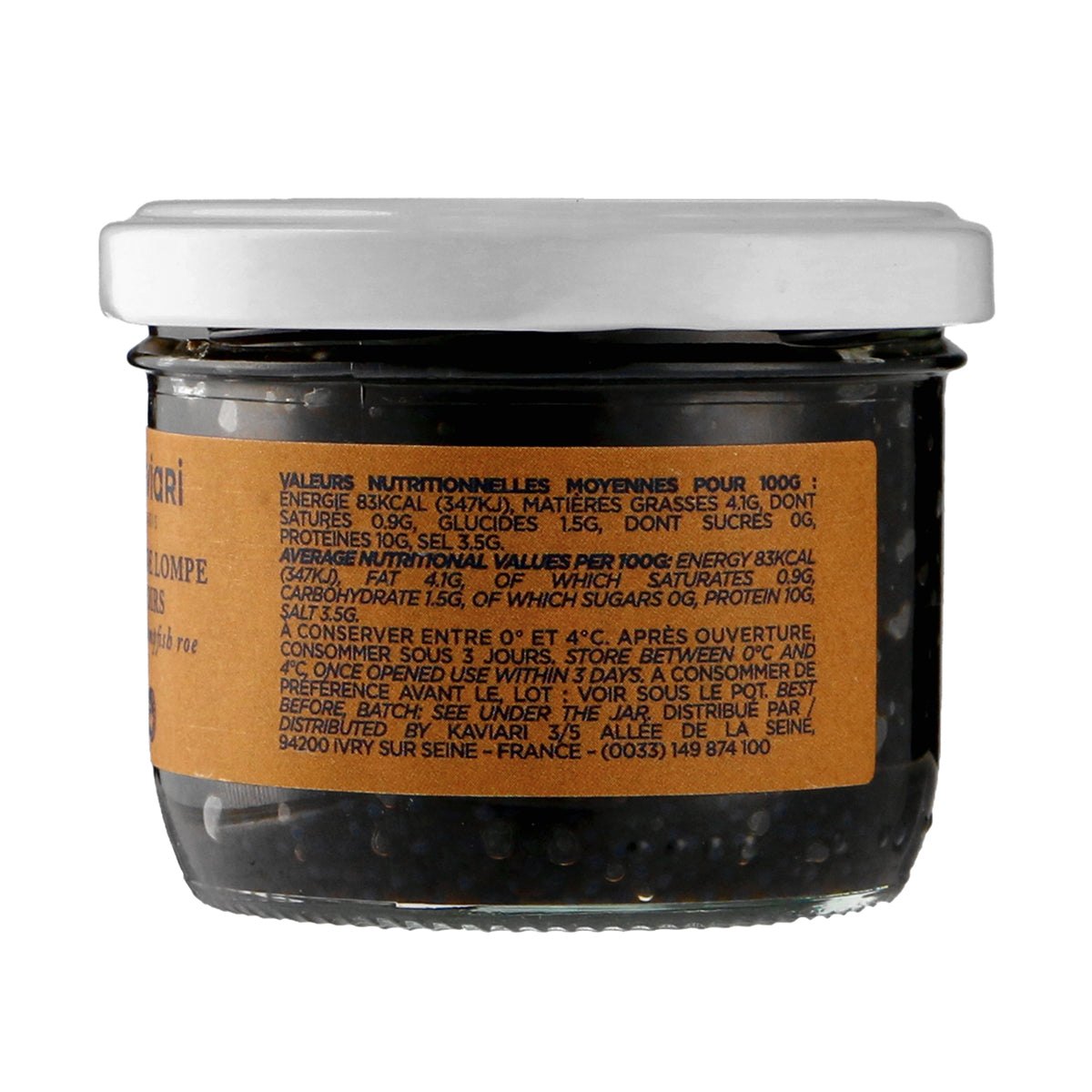 Lumpfish Roe Sack Kaviari Lumpfish Black Roe, 100gm