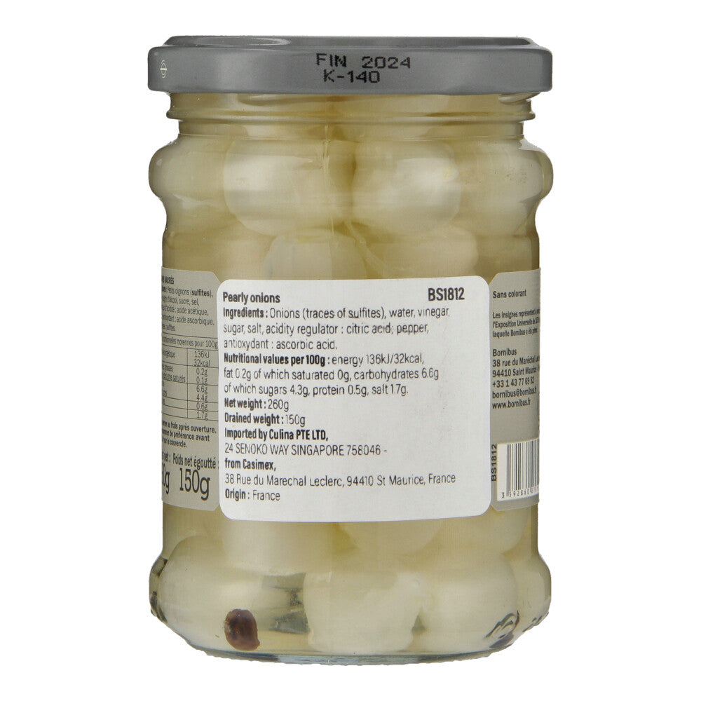 Bornibus Pearly Onion in Vinegar (Oignons Nacres) 260g